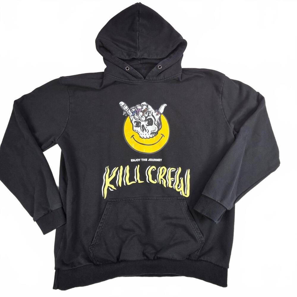 Kill Crew Black Hoodie with Yellow Graphic